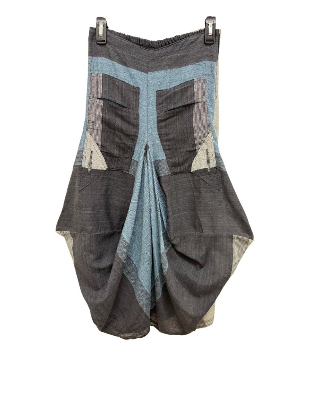 The Om Company Patchwork Medi Skirt w/Front Pockets Boho Artisan Style Small/Med